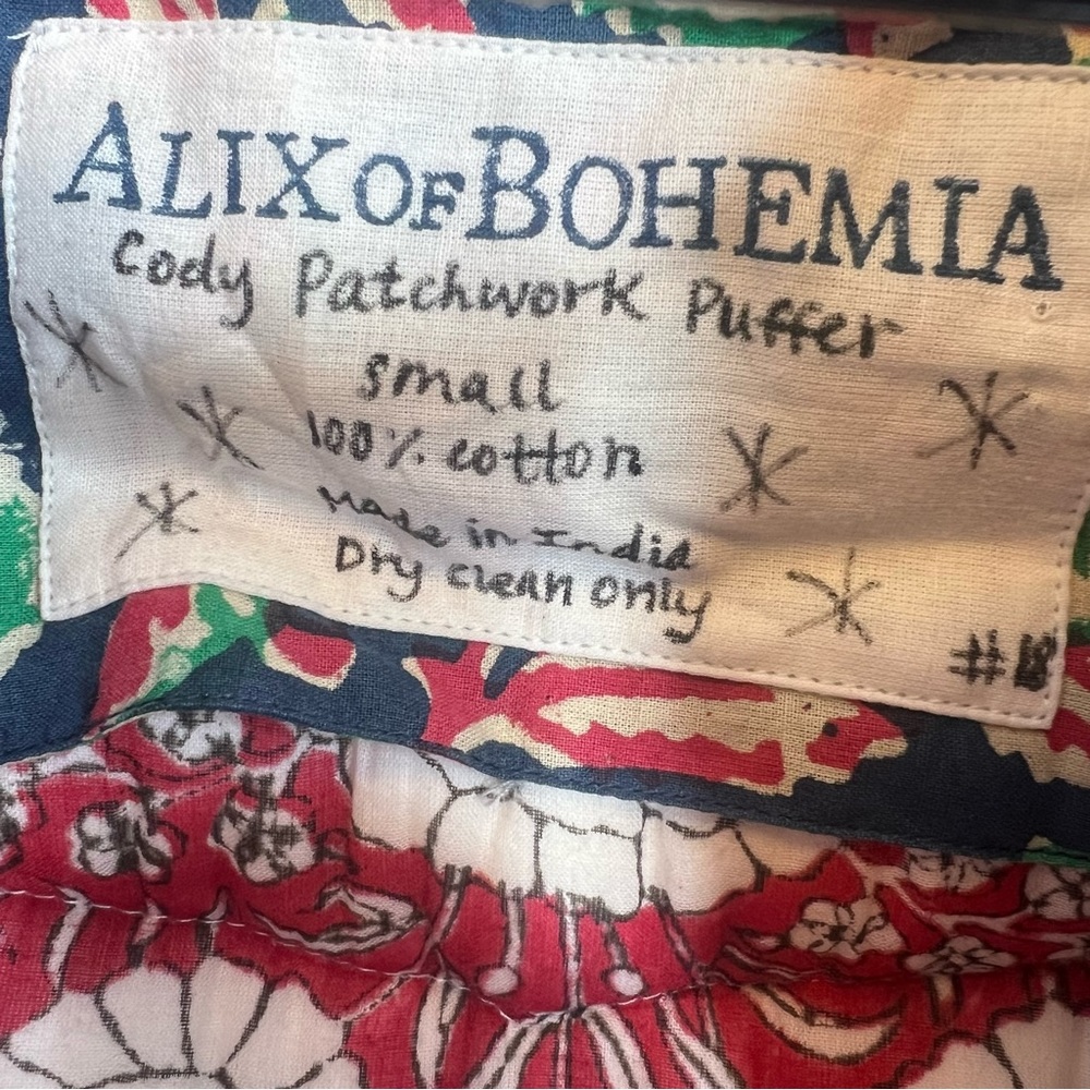Alix of Bohemia Cody Patchwork Polka Dot Puffer Jacket Small - Picture 13 of 13